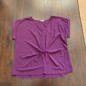 Purple Twist Front Top